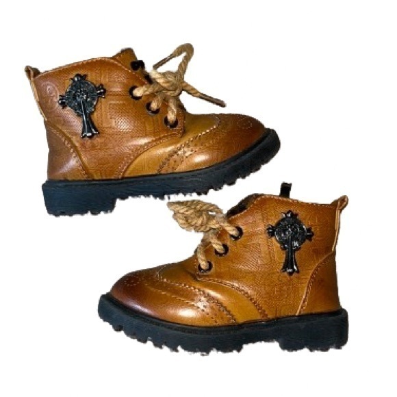 Tory Burch Itty Bitties Brown Leather Baby Boots Size Eur 21/ 5 Toddler